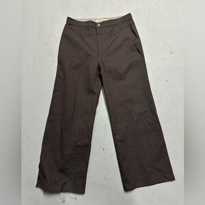 Lykke Wullf Carpenter Pants Brown Chino Wide Leg Womens Size 10 High Rise